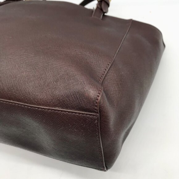 Tory Burch Dark Brown Saffiano Leather York Buckle Tote Bag - Picture 8 of 11